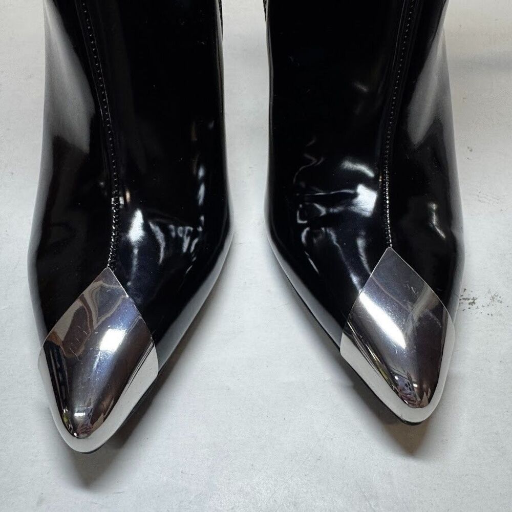 INC Womens 8 M Black Rohese Silver Pointed Toe High Heel Ankle Booties NIB JT6 - Picture 3 of 6